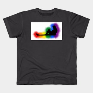 Female silhouette with pride colors Kids T-Shirt